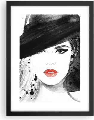 Produktbild von Gerahmtes Poster - Schwarzer Rahmen - Frau Gesicht Lippen - 30x40 cm - Wand Bild - Wanddeko - Wandbilder - Kunstposter - Wandposter - Bilderrahmen - Bilder - Kunstdruck - Wandbild - P2BPA30x40-3916