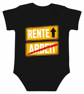 Image de Pension, travail, panneau de signalisation, retraite, retraité, adieu, sarcasme, profession, bébé, body, noir, taille 3/6