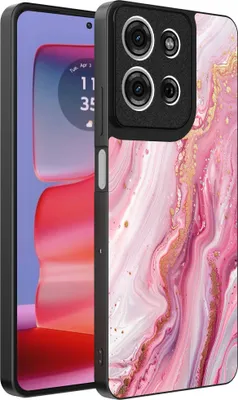 Produktbild von Geeignet für Motorola Edge 50 Pro Telefon Fall mit Marmor-Druck - TPU zurück Abdeckung Fall Marmor-Design - Pink - Smartphonica
