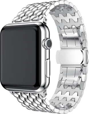 Produktbild von Armband für Apple Watch Series 8 7 6 5 4 3 2 1 SE - Premium Edelstahl Ersatzarmband Point Band Armband - Silber - 42mm 44mm 45mm