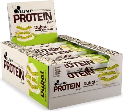 Immagine prodotto di Barretta proteica Olimp – Cioccolato bianco, pistacchio e kadayif (stile Dubai) 25 x 40 g Confezione risparmio