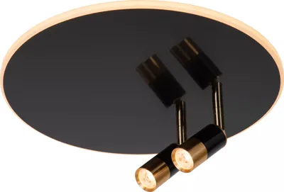 Image de Plafonnier rond avec spots noir et or JUBEL LED 5 W + 25 W Lucide