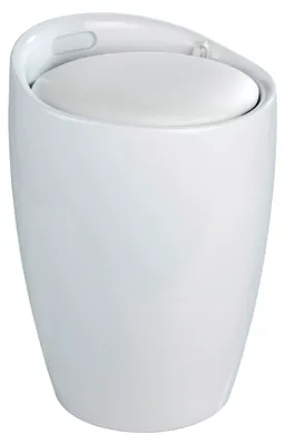 Immagine prodotto di WENKO sgabello bagno CANDY cesto lavanderia 20 L borsa collettore sedile contenitore bianco