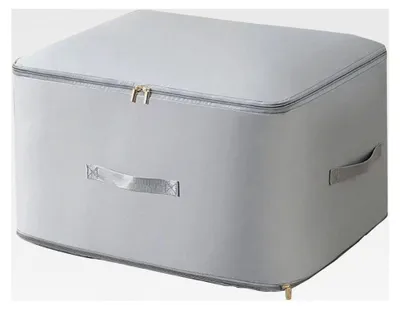 Produktbild von Aufbewahrungstasche für Bettdecken 60 x 54 x 42 cm in Grau, Bettwäsche-Organizer, selbstkomprimierender Organizer für Bettdecken, Kleidung und Decken, platzsparend