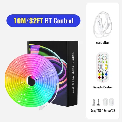 Produktbild von Neon RGB LED-Lichtstreifen - LED-Band - 10 m Bluetooth - SMD - Wasserdicht - Musik-Synchronisation - Fernbedienung und App - 12 V