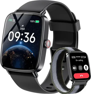 Produktbild von Gydom Smartwatch Damen Herren mit Telefonfunktion 1.85 Inch HD Display Fitness Tracker SpO2 Schlafmonitor IP68 iOS Android