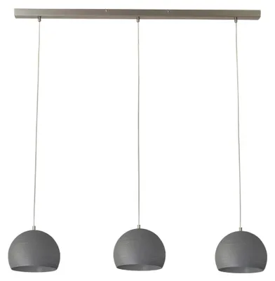 Productafbeelding van Betongrijze eettafel hanglamp Concepto 3x20