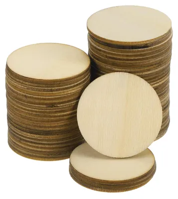 100 unbehandelte Holzkreise 30 mm, rund, für DIY-Basteln