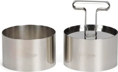 Produktbild von Patisse Backringe Set - 2 Stück mit Ausdrücker - Edelstahl 9cm