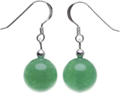 Ohrhänger aus Jade grün und 925 Silber
