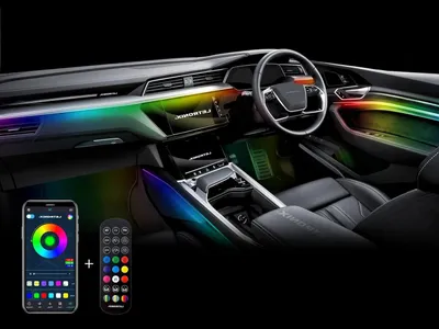 Productafbeelding van Auto Sfeerverlichting - Interieurverlichting LED - Auto Interieur Verfraaien - RGBIC Individueel Aanpasbaar - 2x 75 cm - Meerkleurig