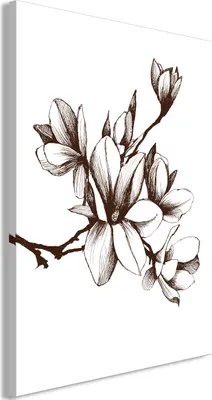 Produktbild von Vliesstoff Leinwandbild - Renaissance Magnolias (1 Part) Vertical 80x120 cm Blumen b-A-0463-b-a