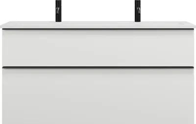 Produktbild von burgbad Eqio Mineralguss-Waschtisch mit 2 Armaturbohrungen, inklusive Waschtischunterschrank, 1220x490x618mm, SHCS122F6582C0001G0252