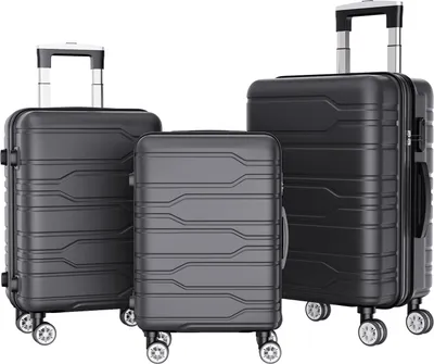 Productafbeelding van Reiskoffer set, gemaakt van duurzaam materiaal, met een handig opbergdesign, zwart, 20 inch (500 mm)