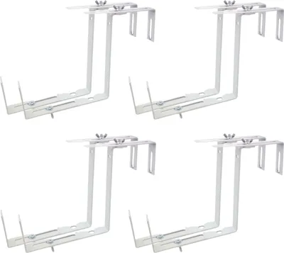 Image de 4x support de bac à fleurs pour balcon blanc Support de bac à fleurs pour balcon