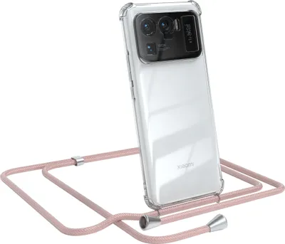 Produktbild von EAZY CASE Handykette kompatibel mit Xiaomi Mi 11 Ultra, Handyhülle mit Umhängeband, Handykordel, Schutzhülle Clear, Band in Rosa