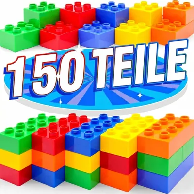Productafbeelding van Elzusha - Grote Bouwstenen Set met 150 Blokken in 5 Kleuren