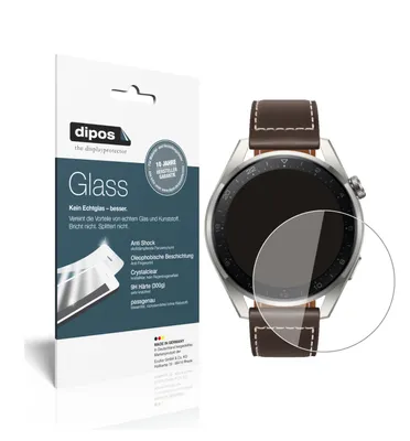 Produktbild von 2x Schutzfolie für Huawei Watch 3 Pro - Anti-Shock 9H Folie dipos Glass Kunststoffglas