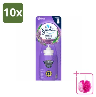 Imagen del producto de 10 recambios para ambientador Glade Sense & Spray - Lavanda y Aloe - 18 ml - Paquete económico - 10 unidades