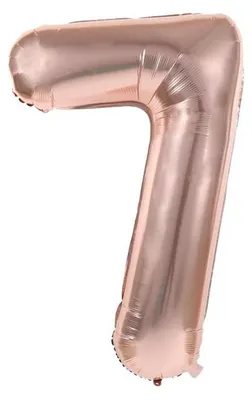 Produktbild von Folienballon Zahl 7, ca. 80 cm, rosegold, für Luftbefüllung