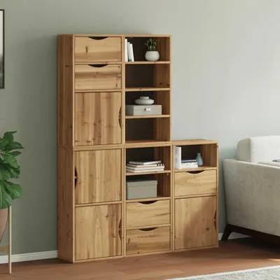 Image de vidaXL Armoires d'appoint 5 pcs. ODDA 40x24x79 cm Pin massif