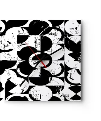 Produktbild von Wanduhr - Quadrat - Glasuhr - Abstraktion modern - 40x40cm - Schleichendes Uhrwerk - Lautlos - zum Aufhängen bereit - Dekoration Modern - Wanddekoration aus Glas - C3AC40x40-3830