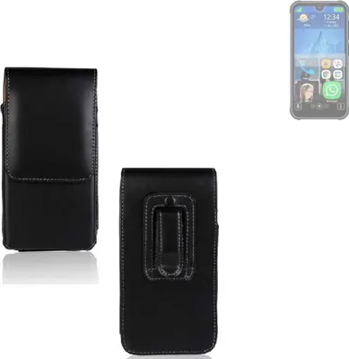 Produktbild von K-S-Trade Gürteltasche kompatibel mit Bea-fon MX1 Schutz Hülle Handy Hülle mit Magnetverschluss Holster in schwarz