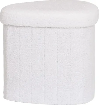 Produktbild von House Collection Teddy Pouf + Aufbewahrungsbox Linnet Weiß