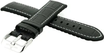 Produktbild von Jacques Lemans | Uhrenarmband Leder schwarz 22mm Krokoprägung 1-2091A