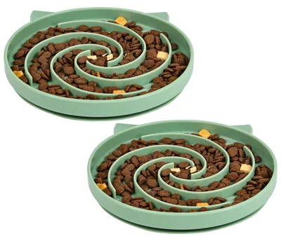 Imagen del producto de Comedero antideslizante para gatos, color verde claro, diseño casual, 1 unidad