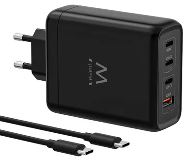 Image de Chargeur Ewent EW1337 140W 3x USB-C/USB-A Noir