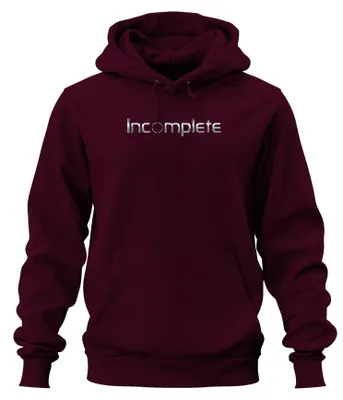 Productafbeelding van Onvolledige songtekst van een boyband, retro jaren 90 popmuziek, Y2K hoodie, sweatshirt, bordeauxrood, maat 3XL