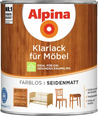Produktbild von Alpina Klarlack für Möbel 750 ml seidenmatt