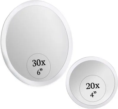 Produktbild von Make-up-vergrotingsspiegel-set mit 30X und 20X mit 3 Klebe-Objektivhaltern - Hochauflösende Make-up-Spiegel für Perfektion
