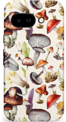 Productafbeelding van Casetastic hoesje geschikt voor Google Pixel 9a - Dubbellaagse bescherming - Herfst spoor - Fashion Case - Taupe Wit Zilver Perzik