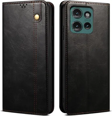 Produktbild von Motorola Edge 50 Hülle - Coverup Premium Classic Klapphülle - Schwarz