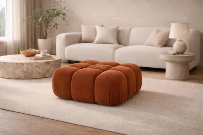 Productafbeelding van Kaiser Möbel: Modulaire kruk, veloursstof, kleur Salvador, bruin, model Selia