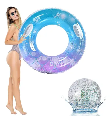 Produktbild von Aufblasbarer Schwimmring mit Griff für Erwachsene