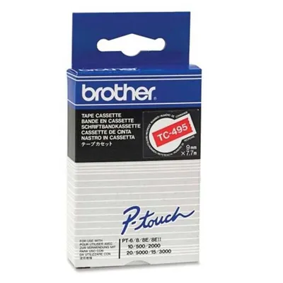 Obrázok produktu pre Brother lesklá laminovaná etiketovacia páska - 9 mm, biela/červená