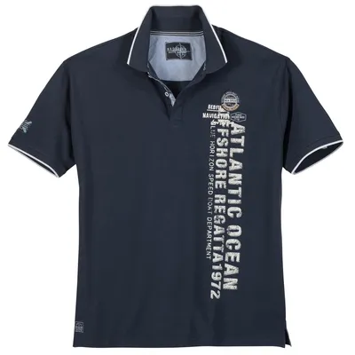 Produktbild von Redfield Übergrößen Poloshirt dunkelblau Print
