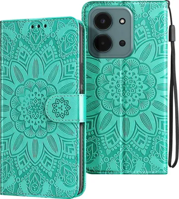 Produktbild von Avizar, Mandala Klappetui Redmi 15C mit Kartenfach, Türkis