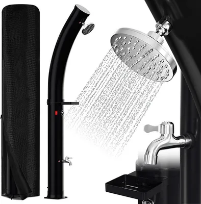Immagine prodotto di Izrielar Doccia solare da esterno 35 L con copertura protettiva e portasapone per piscina e campeggio