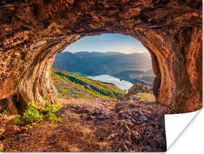 Produktbild von MuchoWow® Poster Höhle - Berg - Landschaft - Natur 120x90 cm - Wandbild