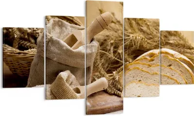 Produktbild von Bild auf Leinwand - Leinwandbild - Brot Essen Holz - 125x70cm - Wand Bild - Wanddeko - Wandbilder - Leinwanddruck - Bilder - Kunstdruck - Wanddekoration - Leinwand bilder - Wandkunst - EA125x70-2398