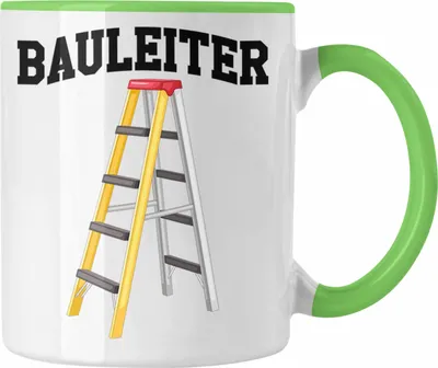 Produktbild von Trendation - Bauleiter Tasse Geschenk Baustellen Spruch Geschenkidee für Bauarbeiter (Grün)