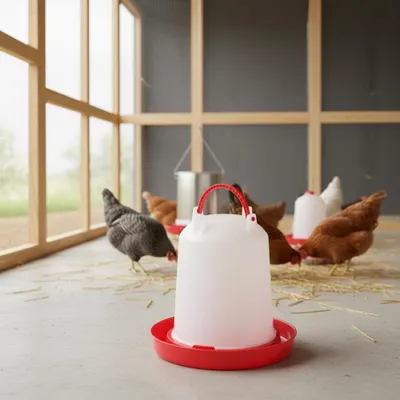 Image de Abreuvoir en plastique pour volailles Abreuvoir pour poules Abreuvoir pour volailles 1,5L