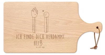 Produktbild von Mr. & Mrs. Panda Holzbrett Streichhölzer - Transparent - Geschenk, Hackbrett, Brett, Brotzeitbrett, Liebesbeweis, Freundin, Liebesgeschenk, Schneidebrett