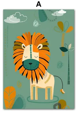 Produktbild von Poster Kinderzimmer Dschungel Born to be wild · Kinderzimmer Bilder · Wand Deko · Kunst Druck · Deko Print · ohne Rahmen · Motiv A · 50 × 70 cm