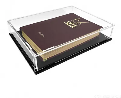 Obrázok produktu pre Solidchoice – Akryllové vitríny s čiernou základňou – vhodné na knihy, fotografie a zbierky, rozmer 26 x 19 x 5,5 cm