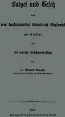 Produktbild von Budget und Gesetz nach dem konstitutionellen Staatsrecht Englands